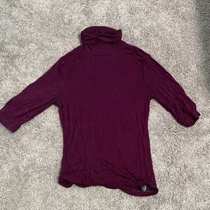 Women's Burgundy Turtleneck Top